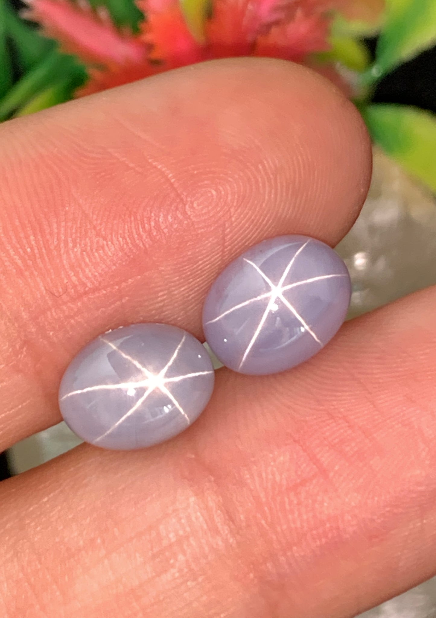 7.18 cts Unheated Star Sapphire Pair