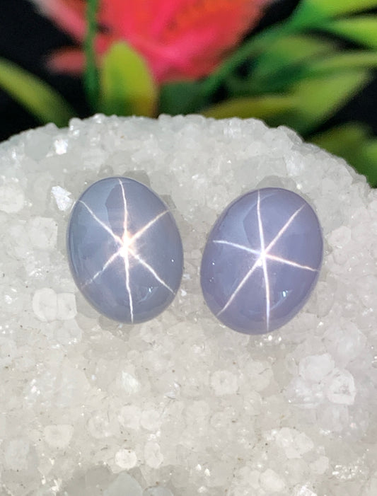 7.18 cts Unheated Star Sapphire Pair