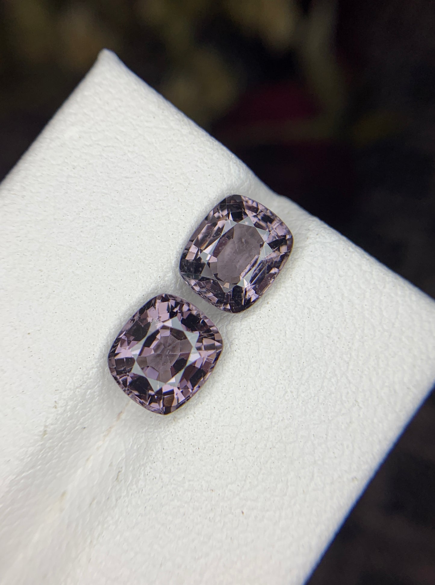 3.89 cts Grey Spinel Pair - Burma.