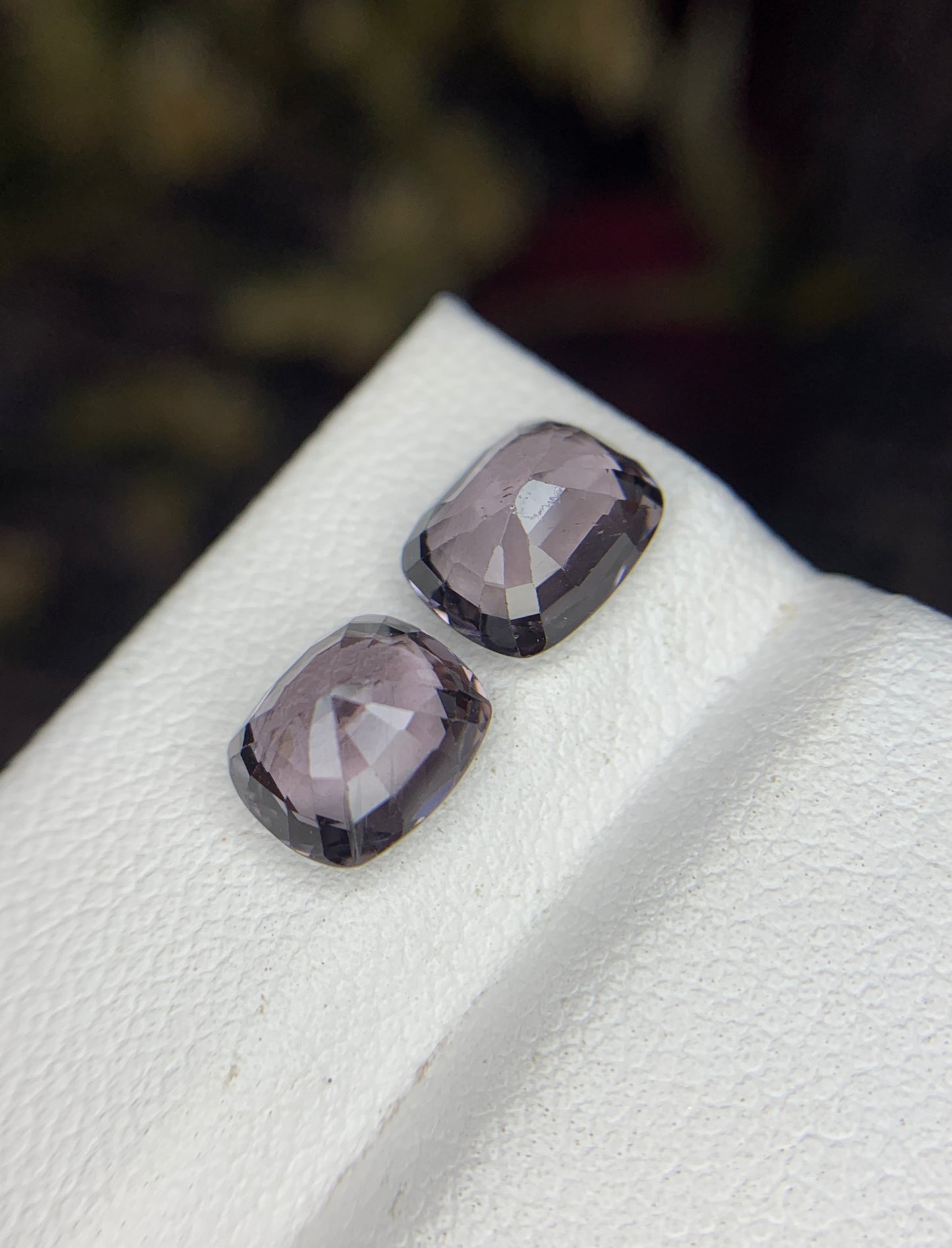 3.89 cts Grey Spinel Pair - Burma.